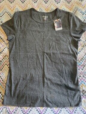 Womens Basic Gray Ellen Tracy Tee